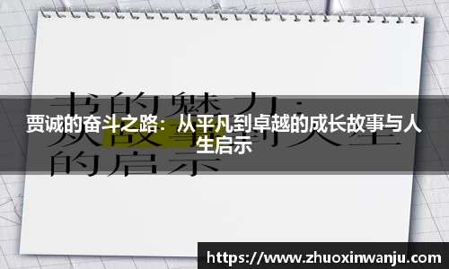 贾诚的奋斗之路：从平凡到卓越的成长故事与人生启示